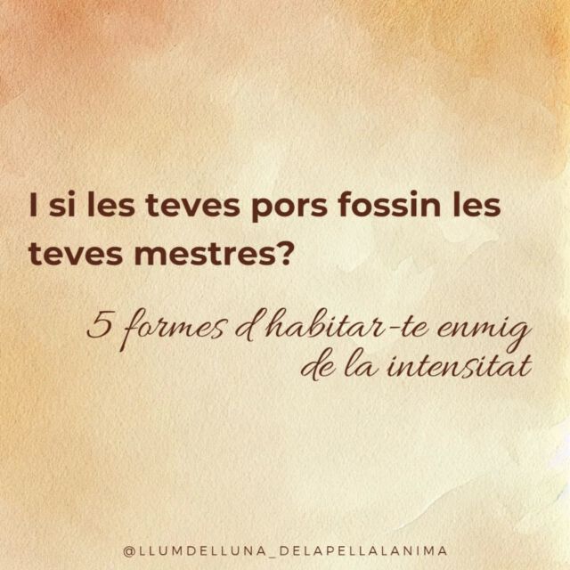Caminar la vida des de la nostra adulta interna no és un camí fàcil a vegades. La vida ens presenta reptes i circumstàncies que ens demanen mirar endins i fer-nos càrrec del que se'ns està despertant emocionalment.

Sents que per a tu està sent una dificultat ara?

Al taller Habitant l'Adulta anem pas a pas i ens endinsem a la senzillesa d'entendre, sentir i saber què necessitem per a transitar les nostres pors i dificultats i sentir-nos co-creadores amb al vida de la nostra pròpia realitat.

Al link de la bio de @llumdelluna_delapellalanima trobaràs tota la informació d'aquest taller ❤️

Desitjo que si hi ressones, te'l puguis regalar!

Agraïda,

Judith

#delapellalanima #adulta